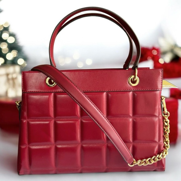 🚫SOLD🚫Michael Kors Susan Medium Quilted Leather Satchel and Metallic Wristlet - Picture 6 of 17